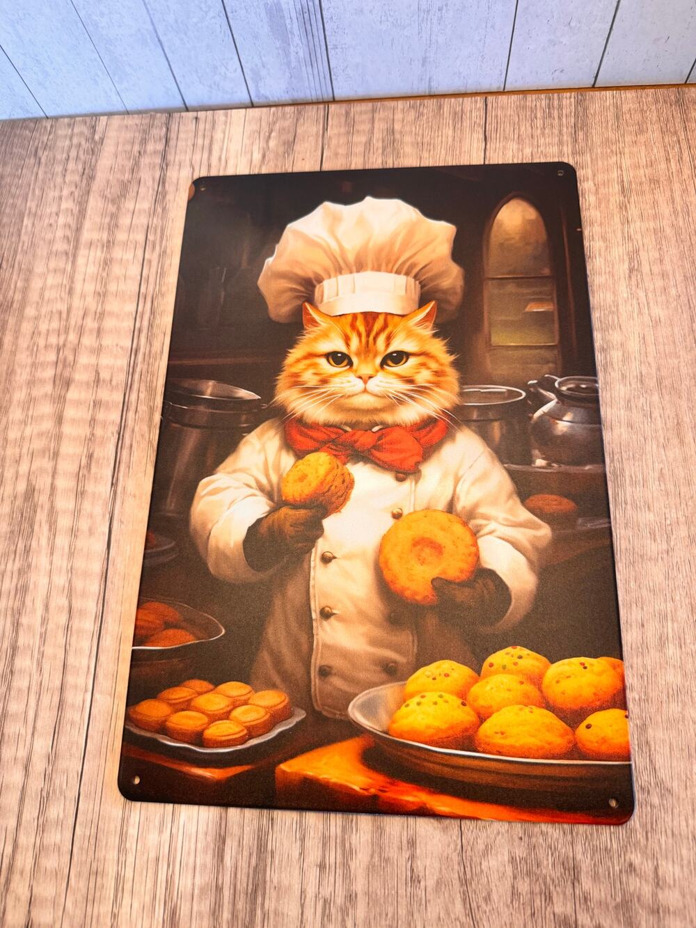Baker  Kitty Metal Sign Cute Cat Baker Cat Metal Home Decor FAST SHIP